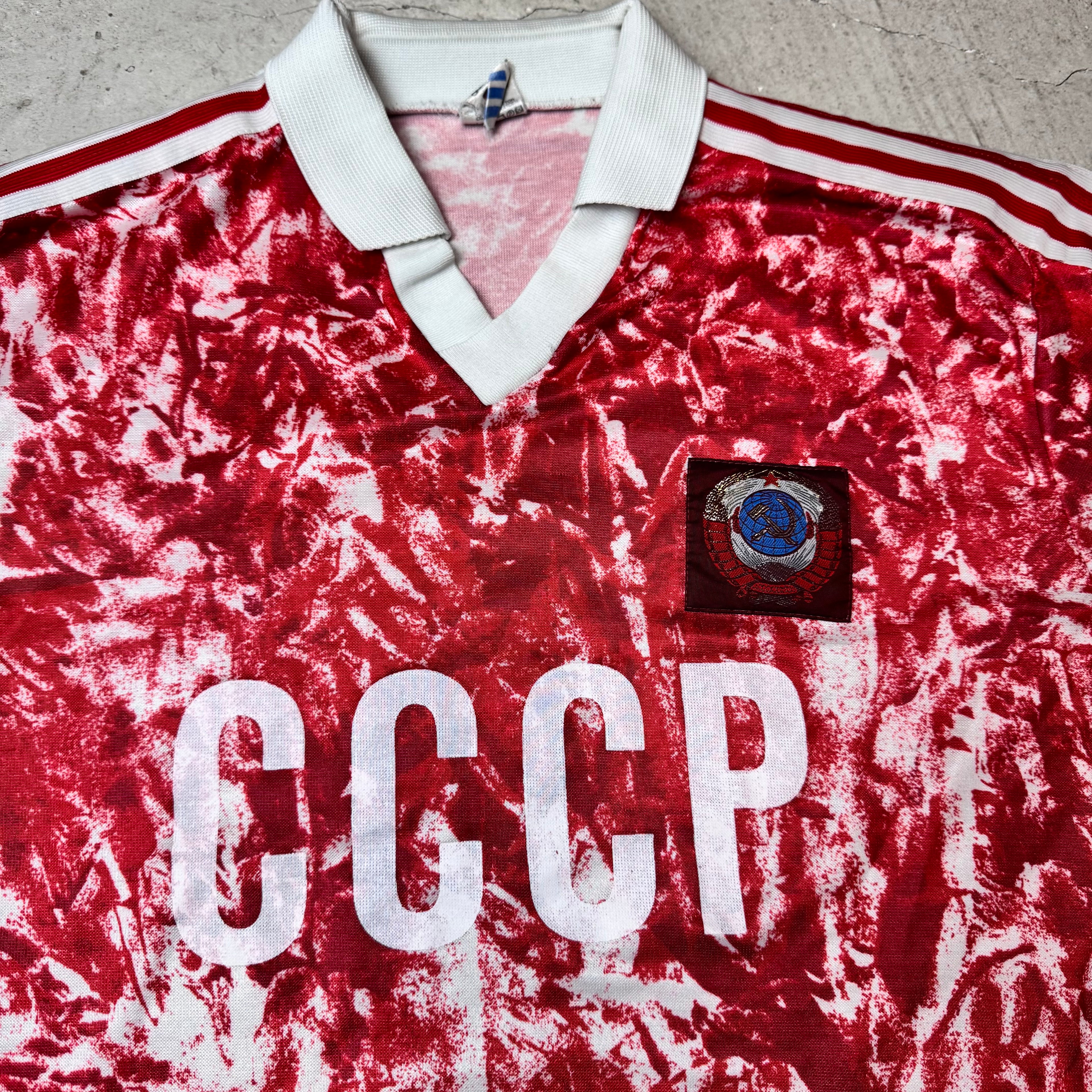 1988/89 Sowjet Union Vintage Heimtrikot CCCP Fußball Trikot In rot/weiß