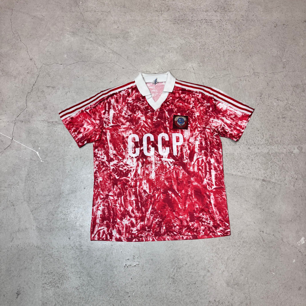 1988/89 Sowjet Union Vintage Heimtrikot CCCP Fußball Trikot In rot/weiß