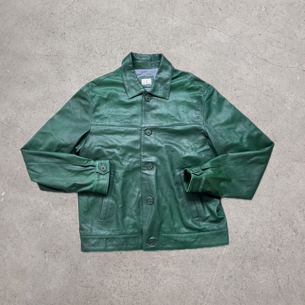 grüne Lederjacke