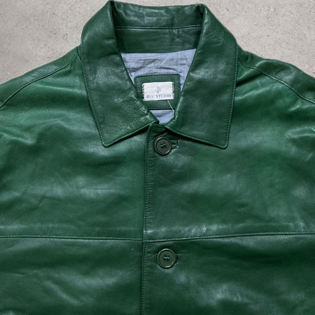grüne Lederjacke