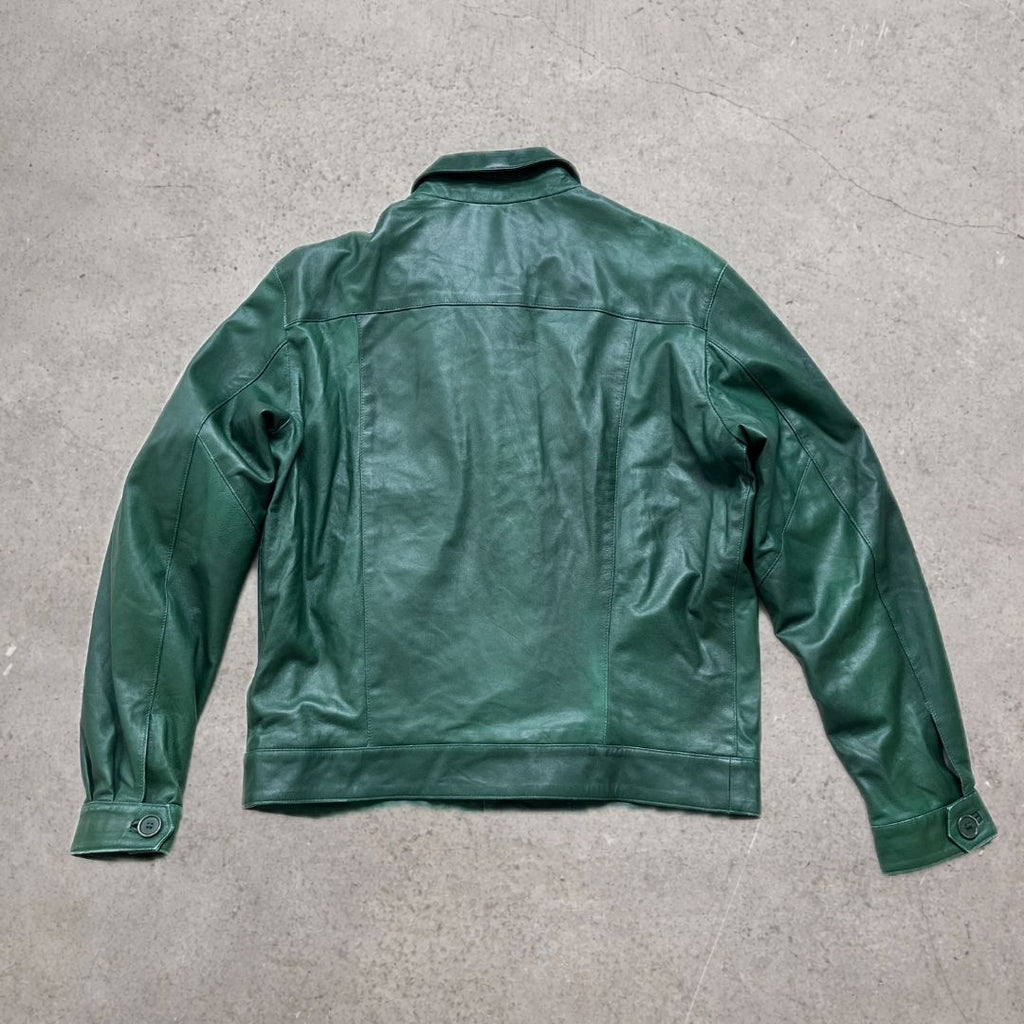 grüne Lederjacke