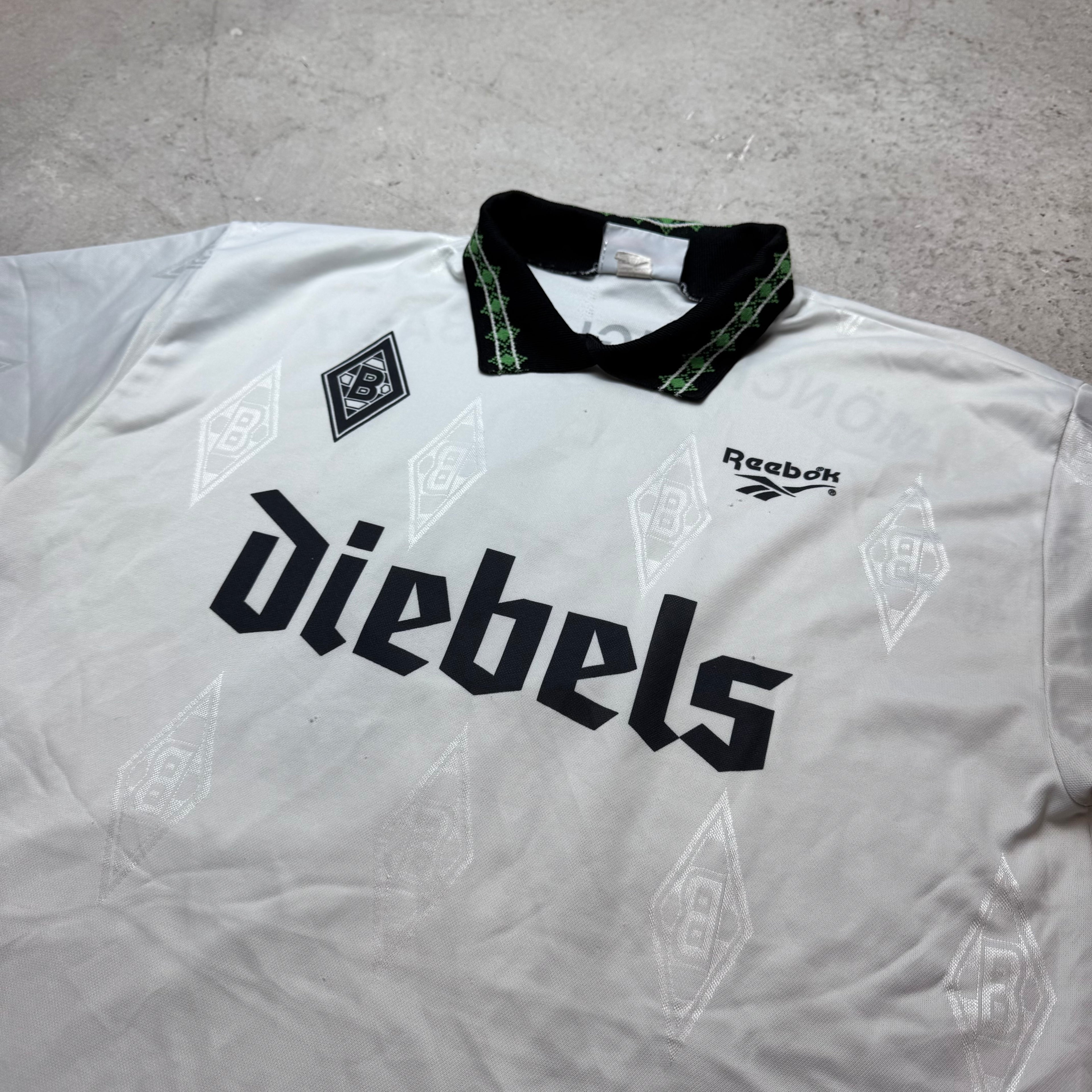 Borussia Mönchengladbach Heimtrikot von 1995, Reebok mit Diebels Sponsor.
