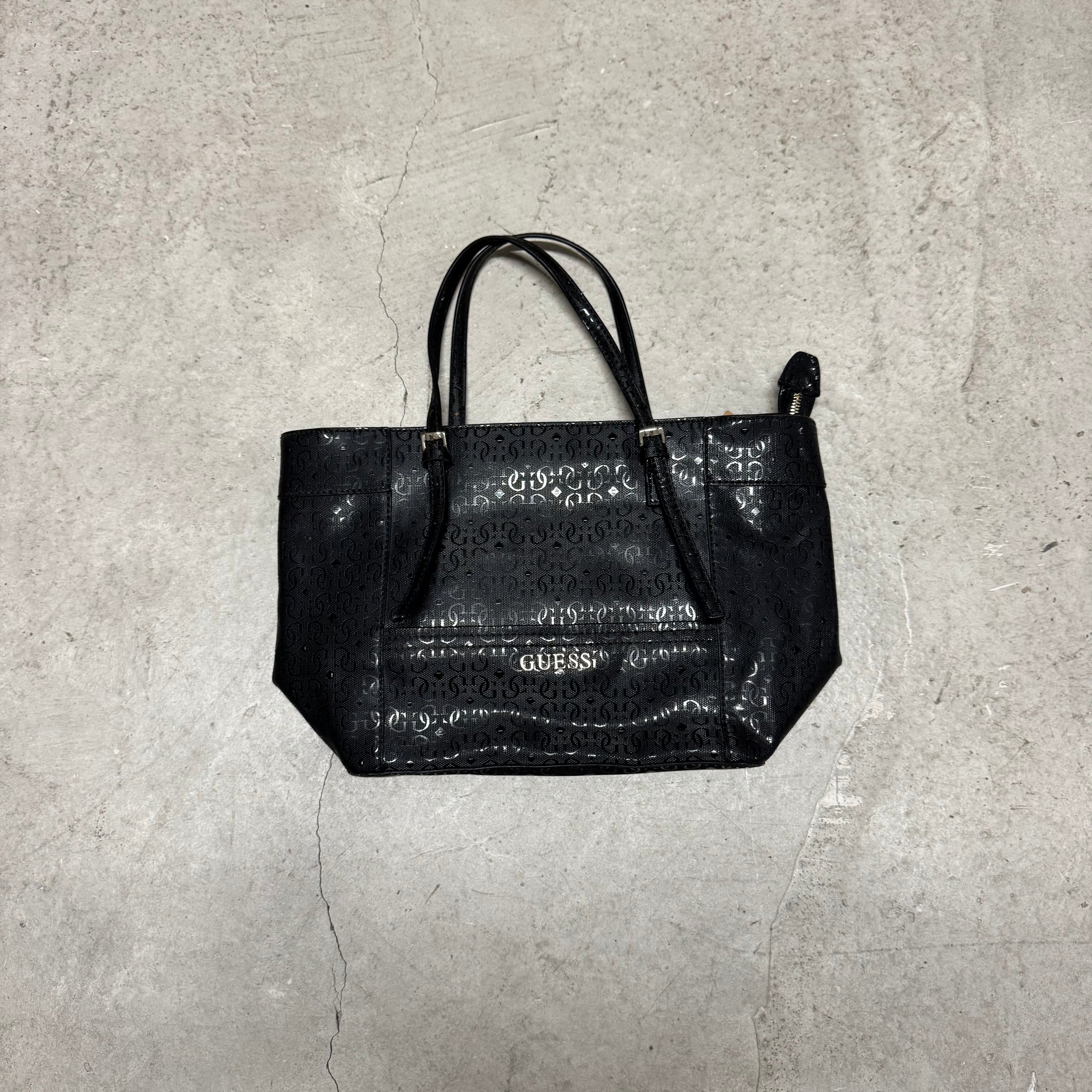 Guess Handtasche Schwarz Vintage Logo-Muster 25x39cm