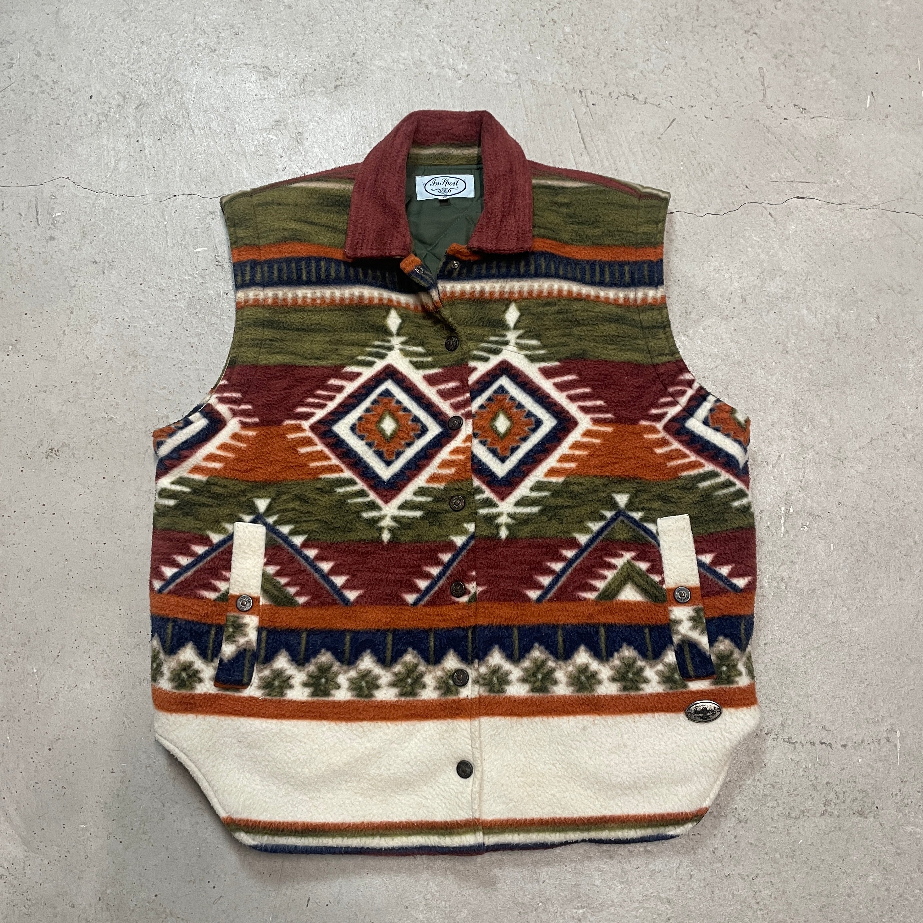 Bunte Fleece Weste M