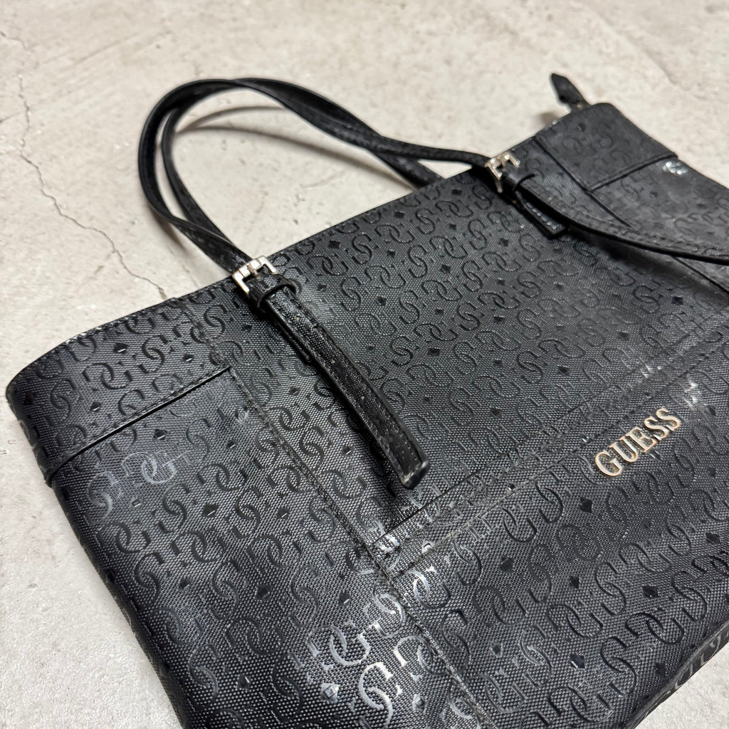 Guess Handtasche Schwarz Vintage Logo-Muster 25x39cm