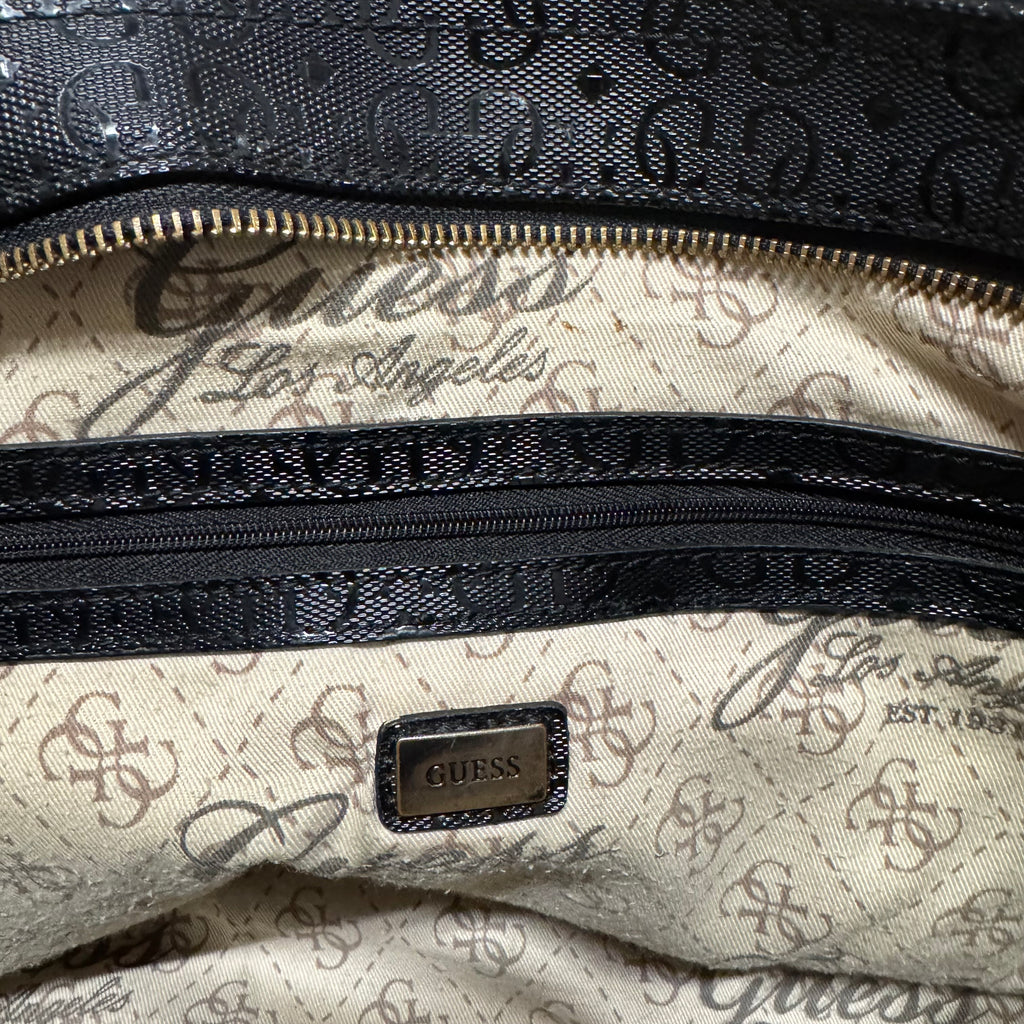 Guess Handtasche Schwarz Vintage Logo-Muster 25x39cm