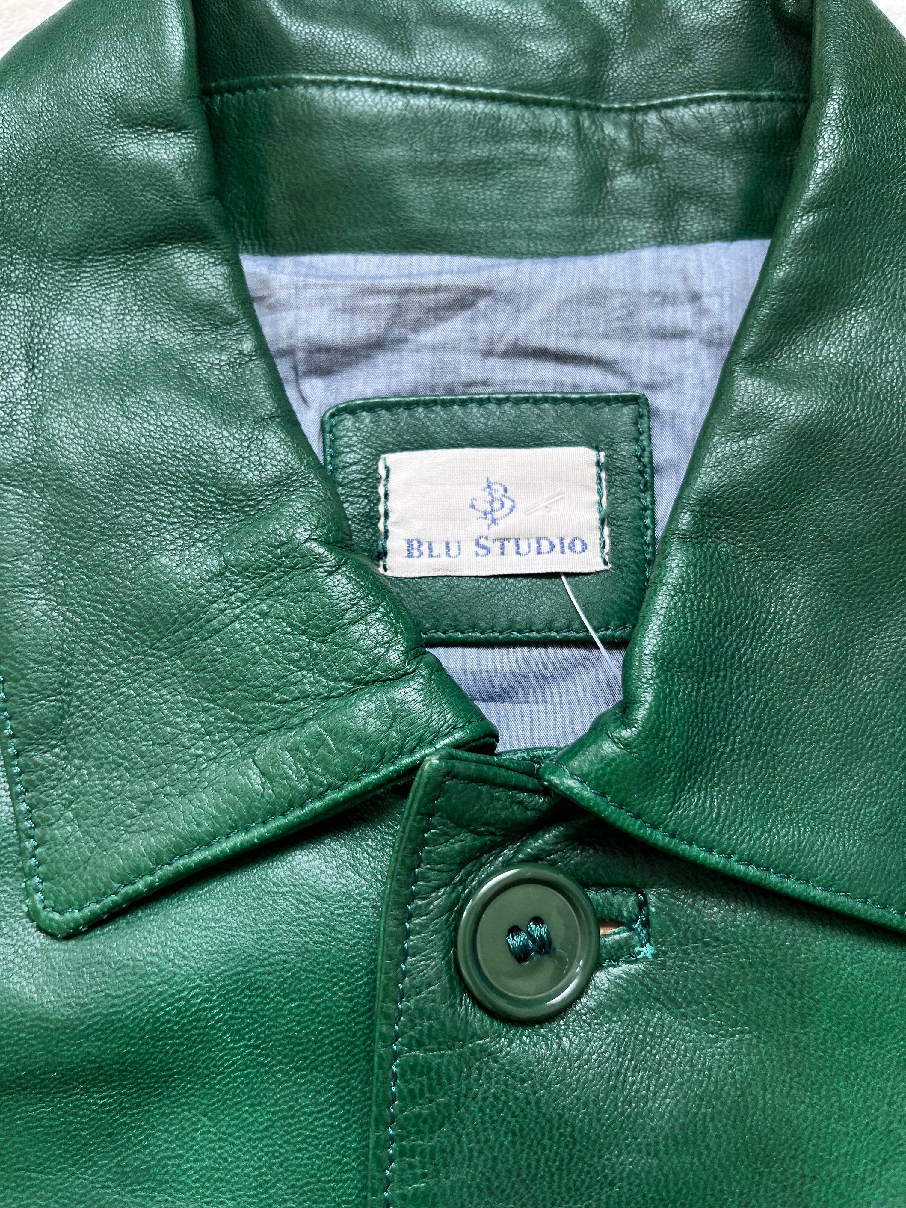 grüne Lederjacke