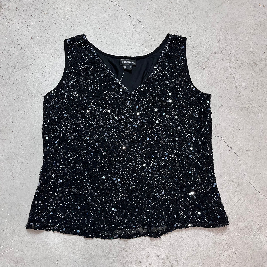 Glitzer Perlentop
