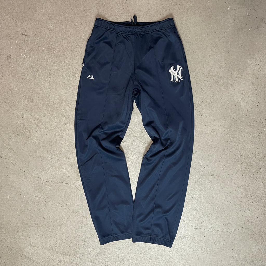 Vintage-Trackpants von den Yankees in Blau mit Yankees logo 