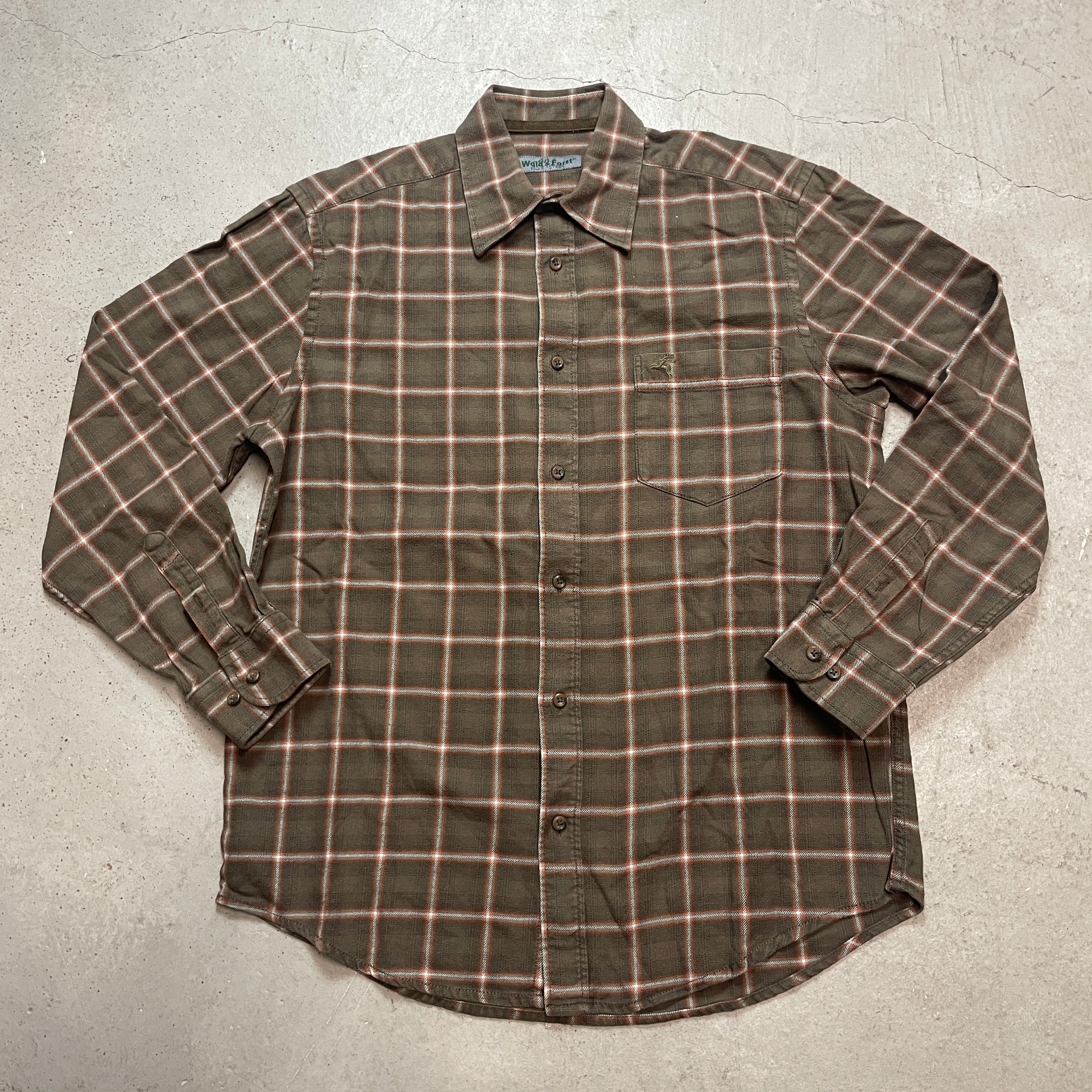 Vintage Flanell Hemd L Langarm Kariert Grün